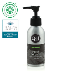Fresh Body Oil for Shaving, Showering, Massage, & Skin Brushing