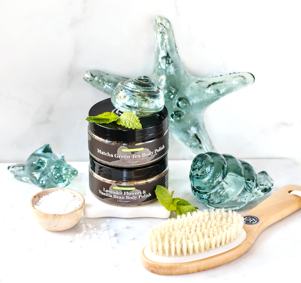 Qēt Botanicals Natural Skincare  Fresh Body Oil and Body Brush Set