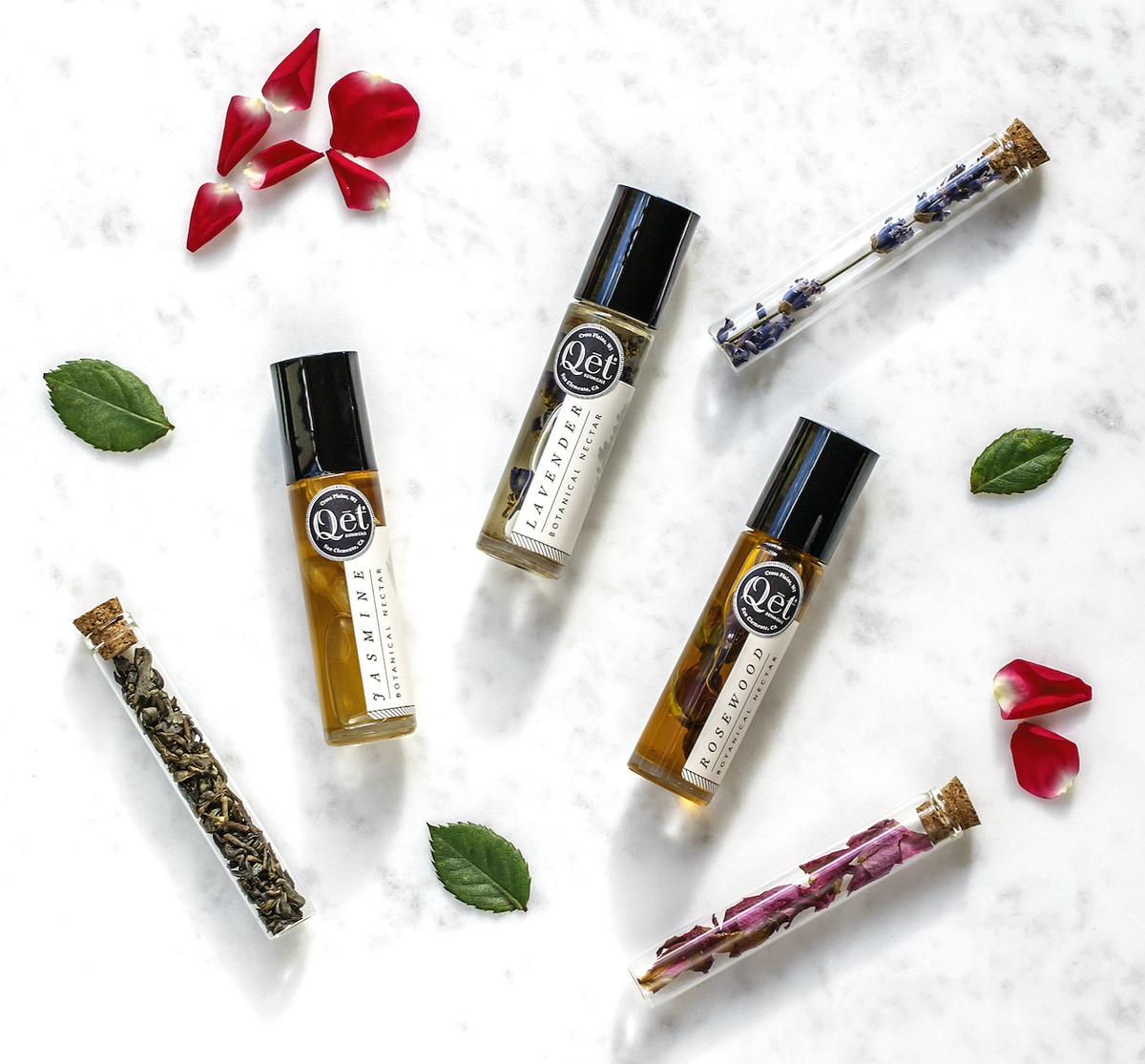 Natural Perfume Sample Suite of Lavender, Jasmine, and Rosewood